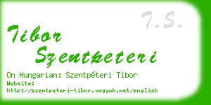 tibor szentpeteri business card