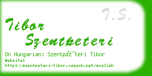 tibor szentpeteri business card